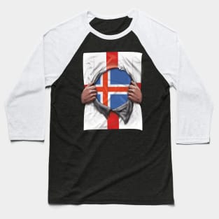 Iceland Flag English Flag Ripped Open - Gift for Icelandic From Iceland Baseball T-Shirt